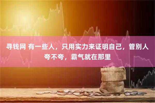 寻钱网 有一些人，只用实力来证明自己，管别人夸不夸，霸气就在那里